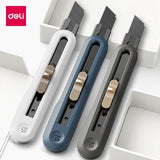 Deli Nusign Utility Knife High Carbon Big Size Paper Box Cutter With Blades 18MM ,Auto-Lock Design Art Supplies Sharp Cutting