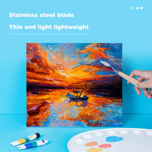 Stainless Steel Painting Palette Knife Oil Paint Spatula Mixing Scraper Art  To ^