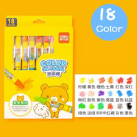 Deli Oil Painting Stick 12/18/24/36 Color Crayon 오일파스텔 Pastel Children Professional Drawing Graffiti Safe And Non-toxic Washable