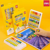 Deli Oil Painting Stick 12/18/24/36 Color Crayon 오일파스텔 Pastel Children Professional Drawing Graffiti Safe And Non-toxic Washable