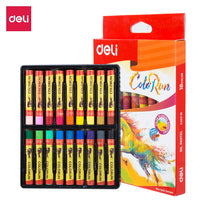Deli Oil Pastel 12/18/24 Color School Crayons Creative Cartoon Round Shape Drawing Non-Toxic Kids Student Art Supplies