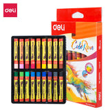 Deli Oil Pastel 12/18/24 Color School Crayons Creative Cartoon Round Shape Drawing Non-Toxic Kids Student Art Supplies