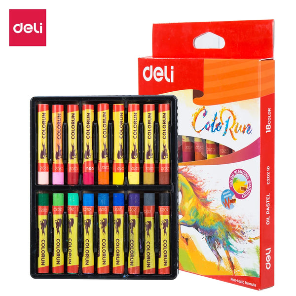 Deli Oil Pastel 12/18/24 Color School Crayons Creative Cartoon Round S –  AOOKMIYA