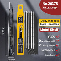 Deli Pocket Knife Box Cutter Utility Knife Retractable Blade 9mm нож for Home Office School Stationery Cut Paper Craft Knives