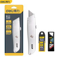 Deli Pocket Knife Retractable Unboxing Cutter Heavy Duty Utility Knife нож Couteau SK5 Blade Opener for Cardboard Carton Box