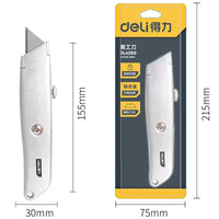 Deli Pocket Knife Retractable Unboxing Cutter Heavy Duty Utility Knife нож Couteau SK5 Blade Opener for Cardboard Carton Box