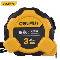 Deli Portable Thickened Tape Measure Retractable 3m Household Measuring Tape Automatic Locking Steel Tape Ruler Woodworking Tool