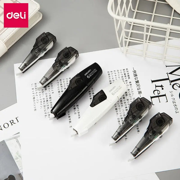 Deli Push Type Correction Tape Replaceable Core Correction Modification Female High Beauty Altered Student Stationery Supplies