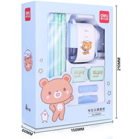 Deli Quality Great Gift Set Cartoon Design Cute Stationery Pencil Sharpener Eraser Pencil Cap Crayon for Children Study Supplies
