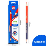 Deli Red Blue Pencil HB Dual Color Pen for Kid's Adult Design Drawing Industrial Engineering Marking Wooden Pencil Stationery