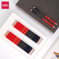 Deli Red Blue Pencil HB Dual Color Pen for Kid's Adult Design Drawing Industrial Engineering Marking Wooden Pencil Stationery