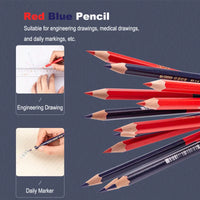 Deli Red Blue Pencil HB Dual Color Pen for Kid's Adult Design Drawing Industrial Engineering Marking Wooden Pencil Stationery