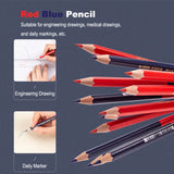 Deli Red Blue Pencil HB Dual Color Pen for Kid's Adult Design Drawing Industrial Engineering Marking Wooden Pencil Stationery