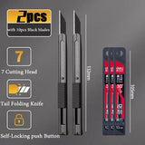 Deli Retractable Box Cutter Carbon Steel Utility Knife 30°Small estilete profissional ferramenta Art Supplies Sharpness couteau