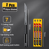 Deli Retractable Box Cutter Carbon Steel Utility Knife 30°Small estilete profissional ferramenta Art Supplies Sharpness couteau