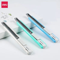 Deli Retractable Box Cutter Sharpness Utility Knife Cute Self-Locking Design нож Art Supplies School Office Stationery Accessori