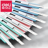 Deli Retractable Box Cutter Sharpness Utility Knife Cute Self-Locking Design нож Art Supplies School Office Stationery Accessori
