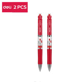 Deli Retractable Gel Pen TiP 0.5mm Black Blue color Writing Tools School Office supplies Stationery gel ink pens  EQ104