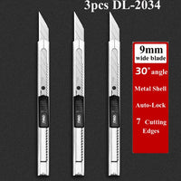 Deli Retractable Snap Off 18mm 9mm Wide Blade Utility Knife Box Cutter Art Knife,Auto Lock Carbon Steel Sharp Cutting Carton