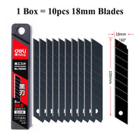 Deli Retractable Snap Off 18mm 9mm Wide Blade Utility Knife Box Cutter Art Knife,Auto Lock Carbon Steel Sharp Cutting Carton