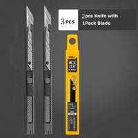 Deli Retractable Utility Knife Carbon Steel  Box Cutter 30°Small estilete profissional ferramenta Art Supplies Sharpness couteau