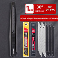 Deli Retractable Utility Knife ,Portable Box Cutter 30 Degree 9MM Metal Blade estilete profissional ferramenta Art Supplies нож