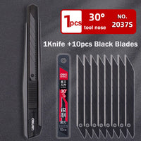 Deli Retractable Utility Knife ,Portable Box Cutter 30 Degree 9MM Metal Blade estilete profissional ferramenta Art Supplies нож