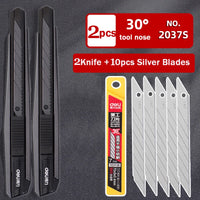 Deli Retractable Utility Knife ,Portable Box Cutter 30 Degree 9MM Metal Blade estilete profissional ferramenta Art Supplies нож