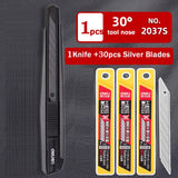 Deli Retractable Utility Knife ,Portable Box Cutter 30 Degree 9MM Metal Blade estilete profissional ferramenta Art Supplies нож