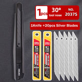 Deli Retractable Utility Knife ,Portable Box Cutter 30 Degree 9MM Metal Blade estilete profissional ferramenta Art Supplies нож
