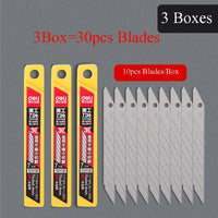 Deli Retractable Utility Knife Stainless 30 Degree Blade Paper Box Cutter Self-Locking Function Safety Cutting Art Tool Supplies