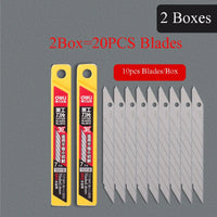 Deli Retractable Utility Knife Stainless 30 Degree Blade Paper Box Cutter Self-Locking Function Safety Cutting Art Tool Supplies