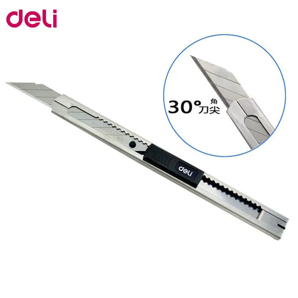 Deli Stationery Utility Knife Metal 30° Small Paper Cutter Self-Lockin –  AOOKMIYA