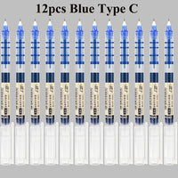 Deli RollerBall Pens,12 Pack Blue Black Fine Point Roller Ball Pen, 0.5mm Liquid Gel Ink Pen for Writing Journaling Taking Notes