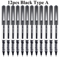 Deli RollerBall Pens,12 Pack Blue Black Fine Point Roller Ball Pen, 0.5mm Liquid Gel Ink Pen for Writing Journaling Taking Notes