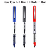 Deli Rollerball Blue Gel Pens, 0.5mm Liquid Ink Rolling Ball Quick Drying Pen for Writing, Journaling, Notes Taking
