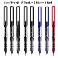 Deli Rollerball Blue Gel Pens, 0.5mm Liquid Ink Rolling Ball Quick Drying Pen for Writing, Journaling, Notes Taking