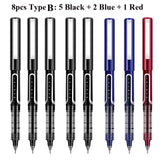 Deli Rollerball Blue Gel Pens, 0.5mm Liquid Ink Rolling Ball Quick Drying Pen for Writing, Journaling, Notes Taking