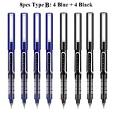 Deli Rollerball Blue Gel Pens, 0.5mm Liquid Ink Rolling Ball Quick Drying Pen for Writing, Journaling, Notes Taking