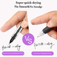 Deli Rollerball Blue Gel Pens, 0.5mm Liquid Ink Rolling Ball Quick Drying Pen for Writing, Journaling, Notes Taking