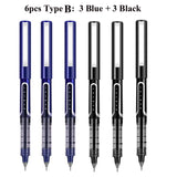 Deli Rollerball Blue Gel Pens, 0.5mm Liquid Ink Rolling Ball Quick Drying Pen for Writing, Journaling, Notes Taking
