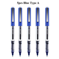 Deli Rollerball Blue Gel Pens, 0.5mm Liquid Ink Rolling Ball Quick Drying Pen for Writing, Journaling, Notes Taking