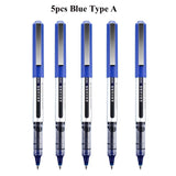 Deli Rollerball Blue Gel Pens, 0.5mm Liquid Ink Rolling Ball Quick Drying Pen for Writing, Journaling, Notes Taking