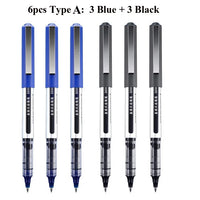 Deli Rollerball Blue Gel Pens, 0.5mm Liquid Ink Rolling Ball Quick Drying Pen for Writing, Journaling, Notes Taking