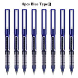 Deli Rollerball Blue Gel Pens, 0.5mm Liquid Ink Rolling Ball Quick Drying Pen for Writing, Journaling, Notes Taking