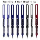 Deli Rollerball Blue Gel Pens, 0.5mm Liquid Ink Rolling Ball Quick Drying Pen for Writing, Journaling, Notes Taking