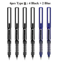 Deli Rollerball Blue Gel Pens, 0.5mm Liquid Ink Rolling Ball Quick Drying Pen for Writing, Journaling, Notes Taking