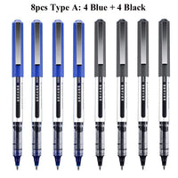 Deli Rollerball Blue Gel Pens, 0.5mm Liquid Ink Rolling Ball Quick Drying Pen for Writing, Journaling, Notes Taking