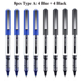 Deli Rollerball Blue Gel Pens, 0.5mm Liquid Ink Rolling Ball Quick Drying Pen for Writing, Journaling, Notes Taking
