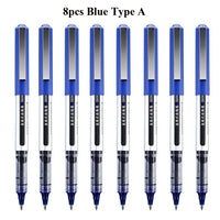 Deli Rollerball Blue Gel Pens, 0.5mm Liquid Ink Rolling Ball Quick Drying Pen for Writing, Journaling, Notes Taking